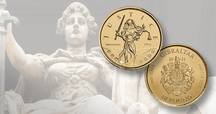 Scottsdale exhibe a la Dama de la Justicia en las monedas de oro de Gibraltar