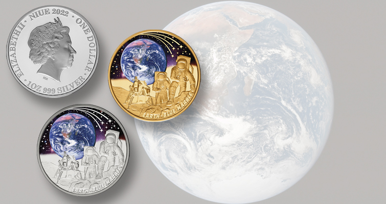 Niue emite conmemorativos de plata y oro de la «Mármol Azul».