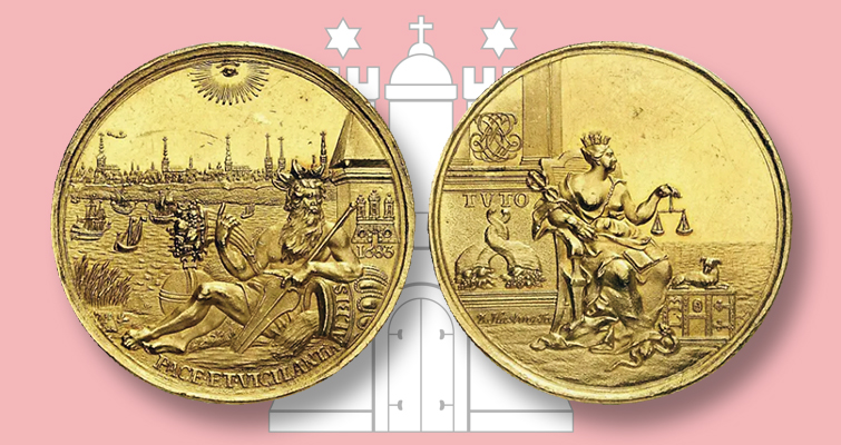 Medalla de oro de 5 ducados de 1683 en la subasta de Künker