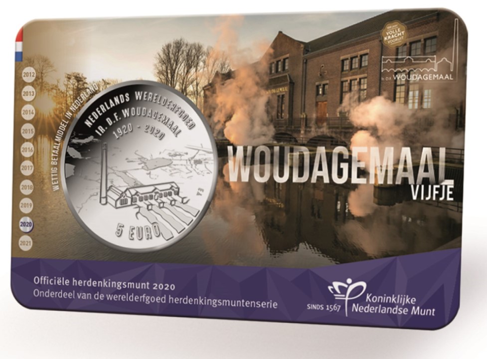 Moneda de 5 euros de Woudagemaal 2020