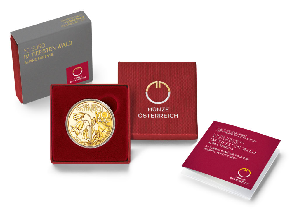 2021 moneda de oro dedicada a los bosques alpinos austriacos 2021 moneda de oro dedicada a los bosques alpinos austriacos