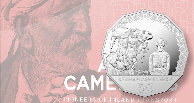 Los camelleros afganos aparecen en la nueva moneda de 50 céntimos de Australia