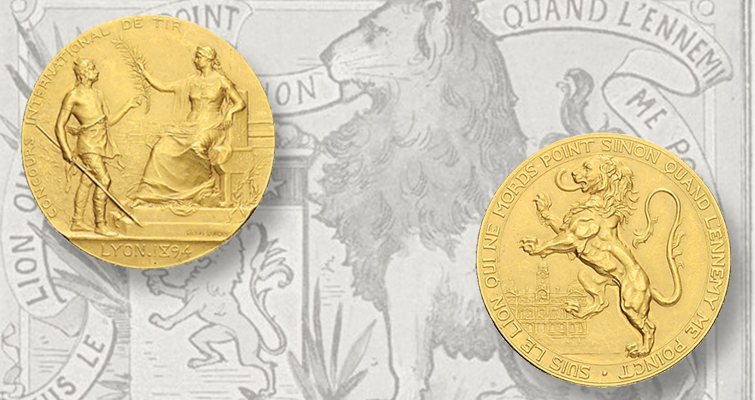 Medalla de oro francesa de tiro en la subasta de junio de Zúrich