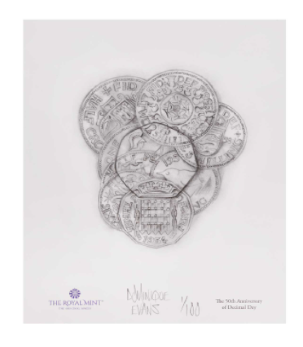 2021 50 peniques 50 aniversario del «día del decimal», de la Real Casa de la Moneda