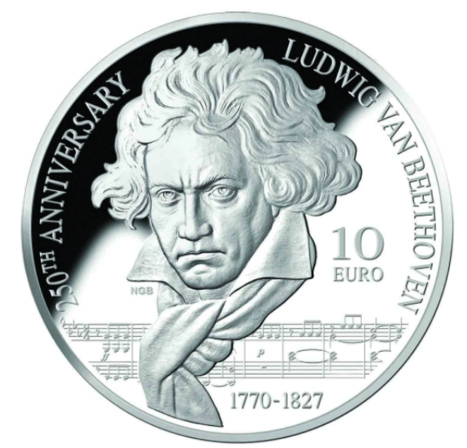 Moneda de plata Beethoven 2020 de Malta