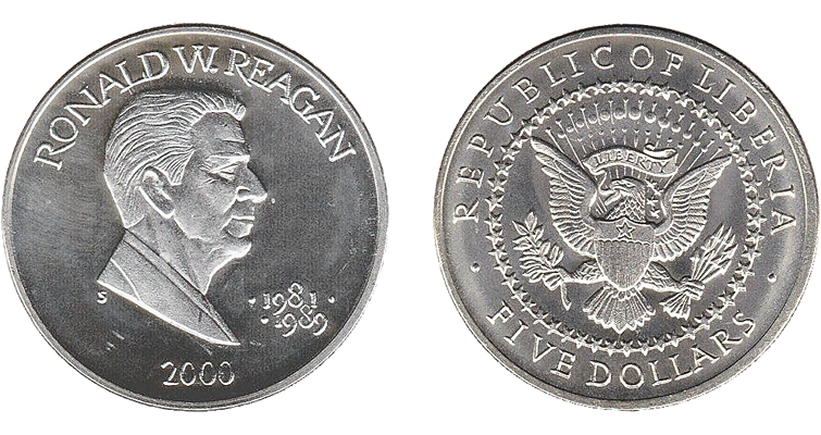 2000-liberia-ronald-reagan-five-dollar-coin